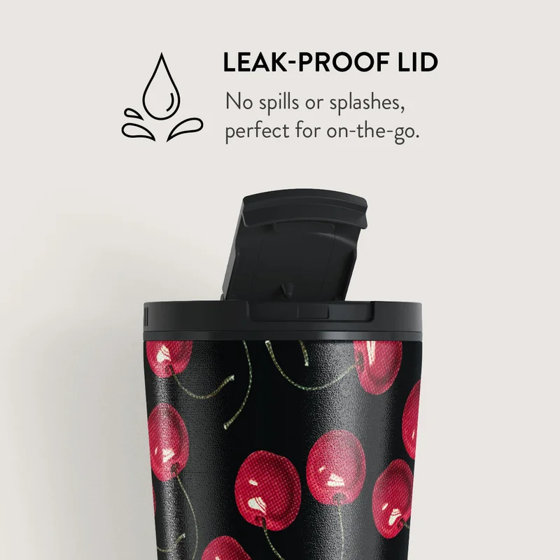 Burga  Burga Cherrybomb 700ml Travel Mug Flap & Straw Set Lid Combo – BPA-Free Stainless Steel, Triple-Layer Insulated, Leak-Resistant, Premium Printed Design – Hot & Cold Drinks  | Best Price UAE